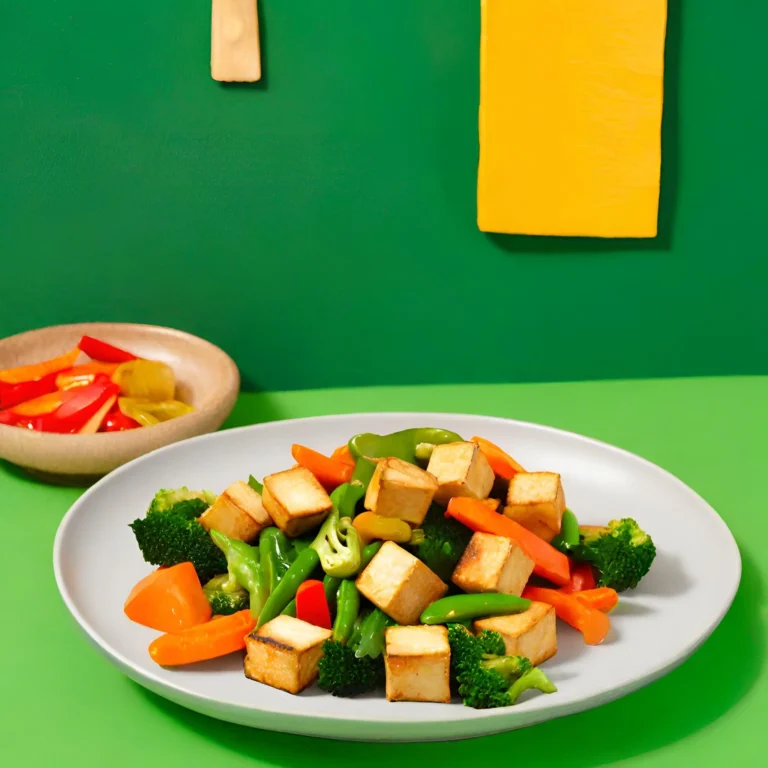 Ensalada colorida sobre fondo verde